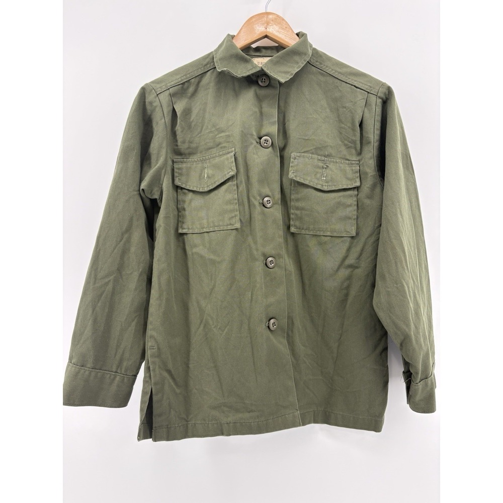 US Air Force OG-507‎ Utility Shirt Vintage Military Olive Green Vietnam Woman's